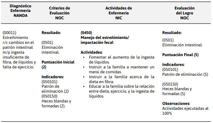 Tabla Plan De Cuidados De Enfermer A Parael Tercer Diagn Stico